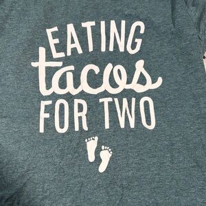 Teal Graphic Tee with White Print